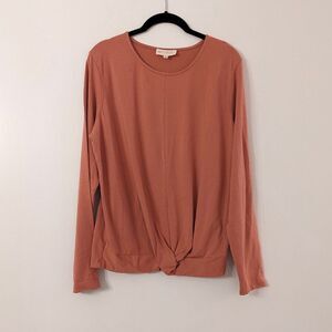 Synergy Organic Cotton and Modal long sleeve twist top Pink XL